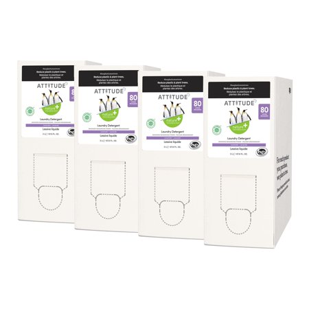 Refreshingly Clean: Attitude Lavender Laundry Detergent - Plant-Based, Vegan & Cruelty-Free Formula, 80 Loads, Bulk Refill, 67.6 Fl Oz (Pack Of 4)