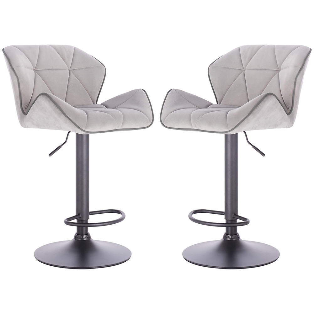 LEATHER BAR/COUNTER STOOL ADJUSTABLE TWO-TONE SPYDER BARSTOOL-SET OF 4 BLK/WHT 