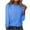 Sky Blue, variant on Viikei Long Sleeve Shirts for Women Plus Size Fashion Women Casual Long Sleeve Solid Round Neck Loose T-Shirt Blouse Tops