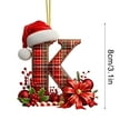 thumbnail image 2 of DAMAI Red Buffalo pattern Initials Christmas Ornaments for Tree, 2D Acrylic Personalized Decorative Monogram Pendants with Santa Hat, 26 Letters Hanging Decorations for DIY Crafts Xmas Home Decor, 2 of 5