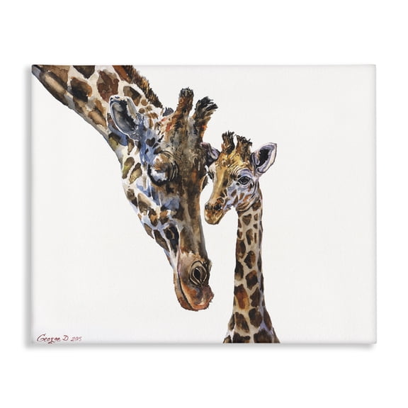 Stupell Industries Traditional Baby Giraffe Animal Watercolor Canvas Art, 20 x 16, by George Dyachenko