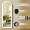 thumbnail image 3 of Mirstory 63.2"x 20.1" Arched LED Full Length Mirror Floor Mirror with Stand Free Standing, White, 3 of 6