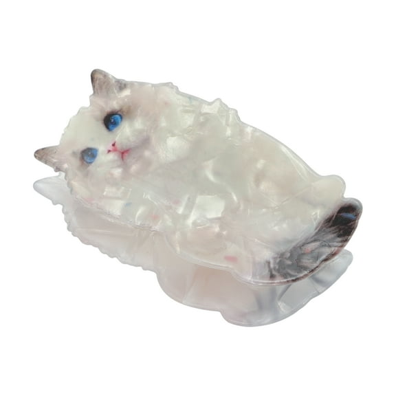 Unique Bargains 1 Pc Lovely Cat Hair Clips for Home Beige Brown