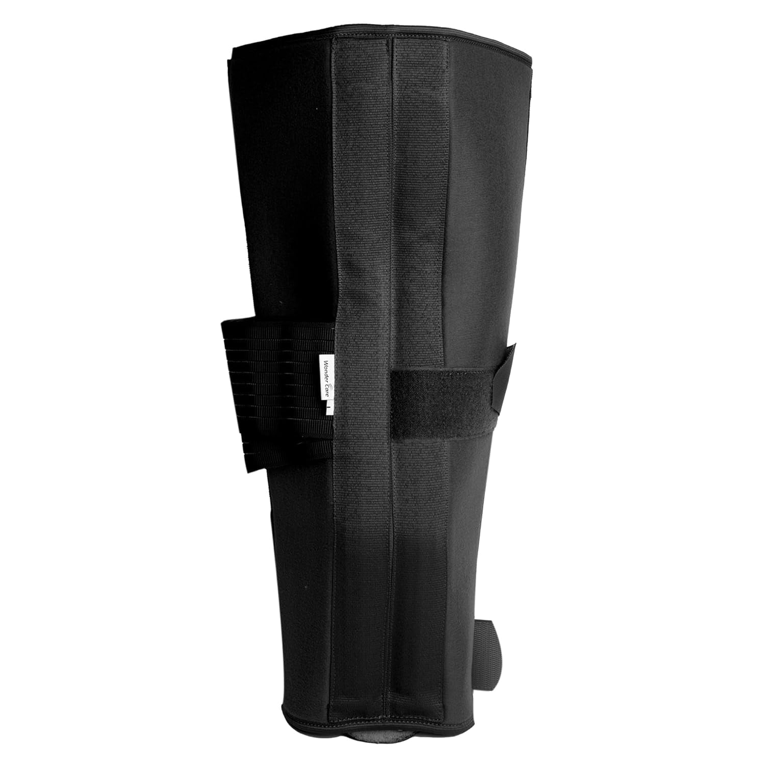 Wonder Care Knee Immobilizer Brace for Knee support for dislocation injuries ligament tear wraparound knee stabilizer splint for men & women (19” long) Black-S