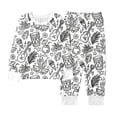 thumbnail image 4 of JAJAHO Boys Girls DIY Doodle Coloring Hand Painted Outfits Carnival Cartoon Print Long Sleeve Top Pants Set For Kids 2-10 Years Home Clothes 2 Piece Stylish Outfit, 4 of 7