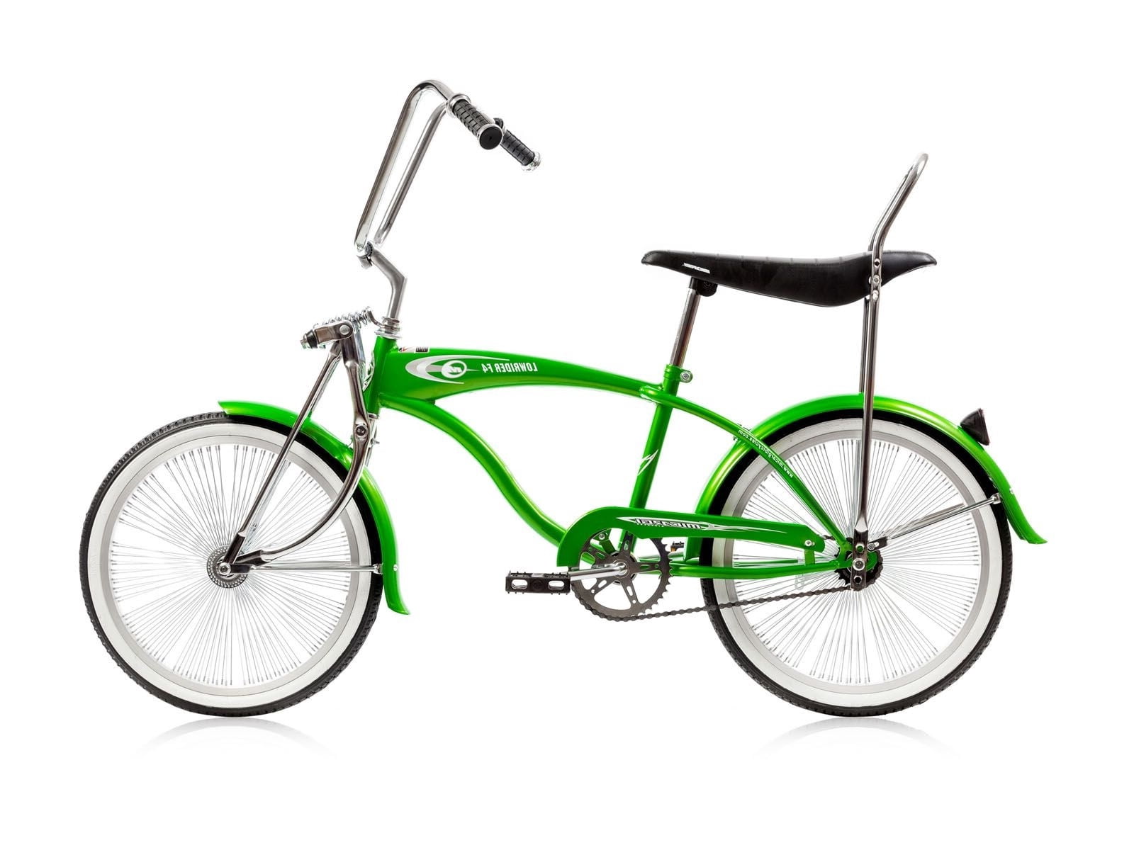 Wonder Wheels 20" Lowrider Hi-Ten Steel Coaster Brake Single Speed Bicycle, Bike, One Piece Crank Alloy Rims 140H - Green