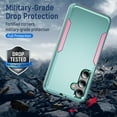 thumbnail image 6 of Dteck for Samsung Galaxy S24 Case, Full Body Heavy Duty Rugged Shockproof Protective Phone Cover with Tempered Glass Screen Protector and Camera Lens Cover,Mint+Pink, 6 of 7