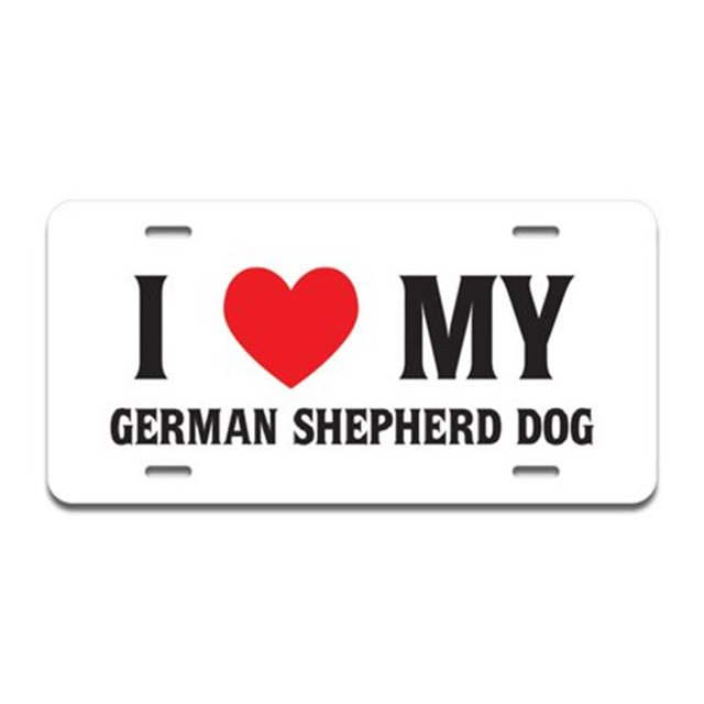 SignMission A-LP-02-104 Aluminum License Plate - I Love My German Shepherd Dog
