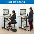 thumbnail image 4 of Mount-It! Mobile Standing Desk with Retractable Keyboard | Sit Stand Computer Cart, 4 of 10
