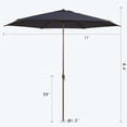 thumbnail image 5 of Abba Patio 11ft Outdoor Patio Umbrella w/ Push Button Tilt and Crank, 6 Ribs-Dark Blue, 5 of 5