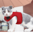 thumbnail image 3 of MoNiBloom Cat Harness for Walking, Escape Proof Soft Adjustable Kitten Vest Harnesses for Pet Cats, Easy Control Mesh Breathable, Red M, 3 of 8