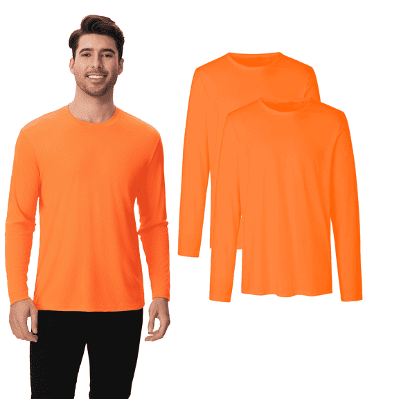 Zfeel ZF912 Hi-Vis Long Sleeve Safety Shirt for Men, Moisture-Wicking, ANSI Compliant, Safety Long Sleeve, S