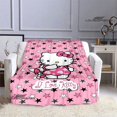 thumbnail image 3 of Manta estampada Hellos Cat Kitty, manta suave y acogedora de franela, manta cálida para niños, manta bonita, manta de picnic, regalo de cumpleaños, 3 of 4