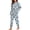 Blue and Brown - Otter, variant on Dog Paw Print Women 2 Piece Pajama Sets Loose Fit Sleepwear Long Sleeve Top and Long Pants Sets Comfy Round Neck Loungewear Nightwear, S