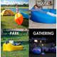 thumbnail image 4 of Sofá inflable para picnic en la playa para acampar: saco de dormir ultraligero y perezoso, cama de aire, saco de dormir portátil, tumbona para exteriores, 200 * 70 cm, azul, 4 of 5