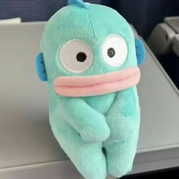 Sanrio Hangyodon Anime Kawaii Cute Social Shy Well-behaved Plush Doll Sitting Posture Desktop Ornaments Stuffed Cartoon Toy Gift