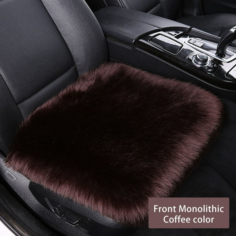 LLB Genuine Sheepskin Car Seat Cushion Seat Covers for Cars Trucks SUV  Comfort Seat Protector Pad for Car Driver Seat Car Accessories (Pearl, 2  Front