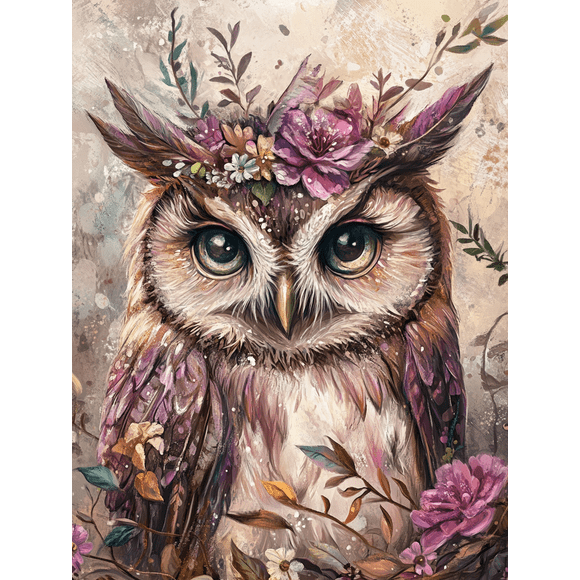 Floral Owl Canvas Wall Art， Perfect for Living Room， Bedroom， Office， Bathroom， and Dining Room Decor