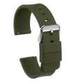 thumbnail image 1 of Correa de reloj de silicona Uxcell con liberación rápida, correa de goma suave verde/plata de 24mm, 1 of 7