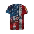 thumbnail image 4 of GERsome Women's 4th of July Short Sleeve Crewneck T-Shirt American Flag Patriotic Tshirt USA Flag Stars Stripes Loose Fit Tops S-3XL, 4 of 5