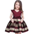 thumbnail image 4 of AMERTEER Robes pour Filles, Robe de Soirée Formelle Sans Manches, Nœud Rayé, Ligne A, 2-10 Ans, 4 of 5