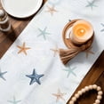 thumbnail image 3 of Navy Blue Coastal Table Runner 70 Inches, Shell Starfish Coral Nautical Summer Ocean Bed Runner Dresser Scarves Tabletop for Indoor Outdoor Parties/Ceremony/Banquet, 13" x 70", 3 of 9