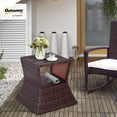 thumbnail image 2 of Mesa auxiliar Outsunny de ratán para exteriores de 2 niveles con orificio para sombrilla, 2 of 9