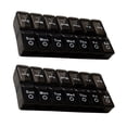 thumbnail image 1 of FRCOLOR 7-day pill boxes 2 Pcs 1 Set 7day Containers Simple Compartment (Black),7.4"X3.58"X1.22", 1 of 5
