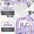 thumbnail image 5 of Soda Candy Large Clear Backpack Heavy Duty Triple Compartments Waterproof PVC Transparent Backpacks See Through Clear Bookbags for Teen Women Men for Stadium Events College Work Festival, Purple, 5 of 9