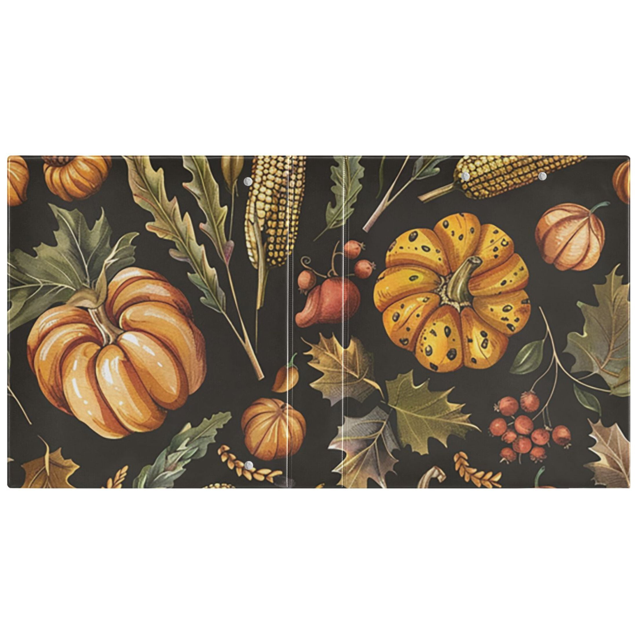 Thanksgiving 3 Ring Binders 1.5 inch Hardcover File Folders with Interior Pockets A4 Size Organizer for School Office Hospital