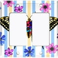 thumbnail image 6 of Metal Light Switch Plate Cover Unique Floral Butterfly Yellow Blue Stripes BUT006, 6 of 13
