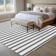 thumbnail image 4 of 8'x10' Area Rugs, Black Striped Indoor Outdoor Area Rug for Living Room Bedroom, Black White Stripes Farmhouse Washable Bathroom Rugs Kitchen Floor Carpet Mats Home Decor Aesthetic, 4 of 8