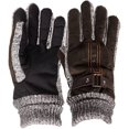 thumbnail image 2 of RV Guantes para hombre, guantes de invierno de piel de ante grueso con mensajes de texto en pantalla táctil (forro polar) (marrón) brillar Electrónica, 2 of 5