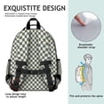 thumbnail image 5 of Navy and Beige Checkerboard Pattern Backpack for School,Cute School Bag,Schoolbag with Adjustable Shoulder Straps & Padded Back,15.25"x11.5"x5.25", 5 of 5