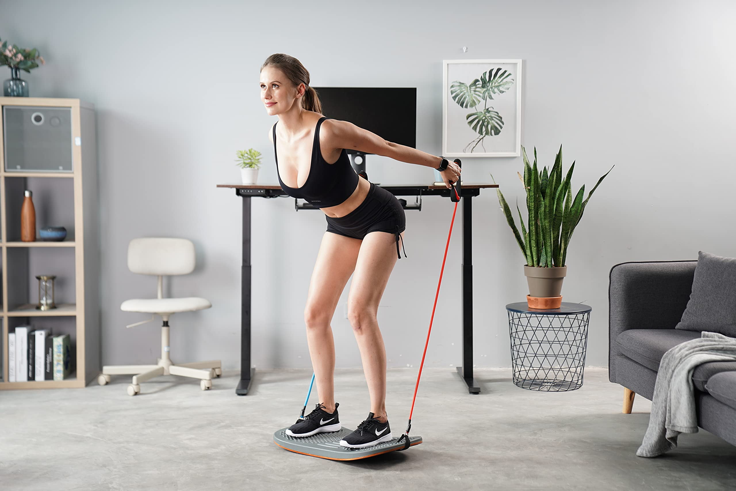 FEZIBO Anti Fatigue Mat Large Ergonomic Balance Board for Standing Desk Posture Gym Equipment Grey Walmart