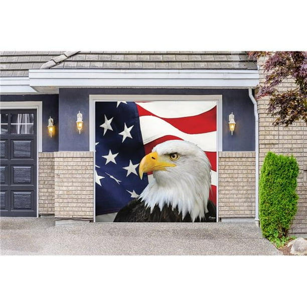 My Door Decor 285903PATR011 7 x 8 ft. USA Flag & Eagle Patriotic Door