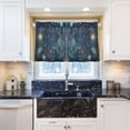thumbnail image 5 of Yayeee Kitchen Curtains Tier Pair Light Filtering 27"x36" Rod Pocket Short Cafe Window Panel, Dark Star Map, 5 of 7