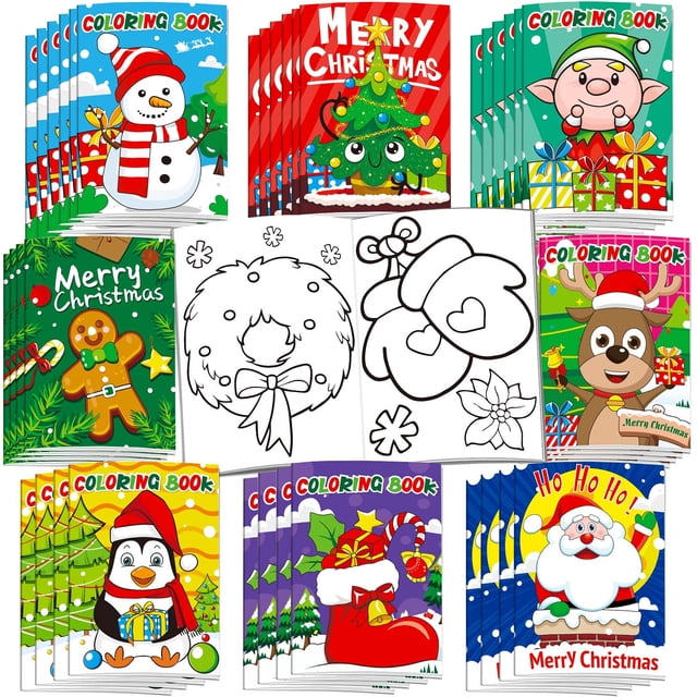 Libros de colorear navideños Omgouue, 32 unidades, para niños, 5 x 7 pulgadas