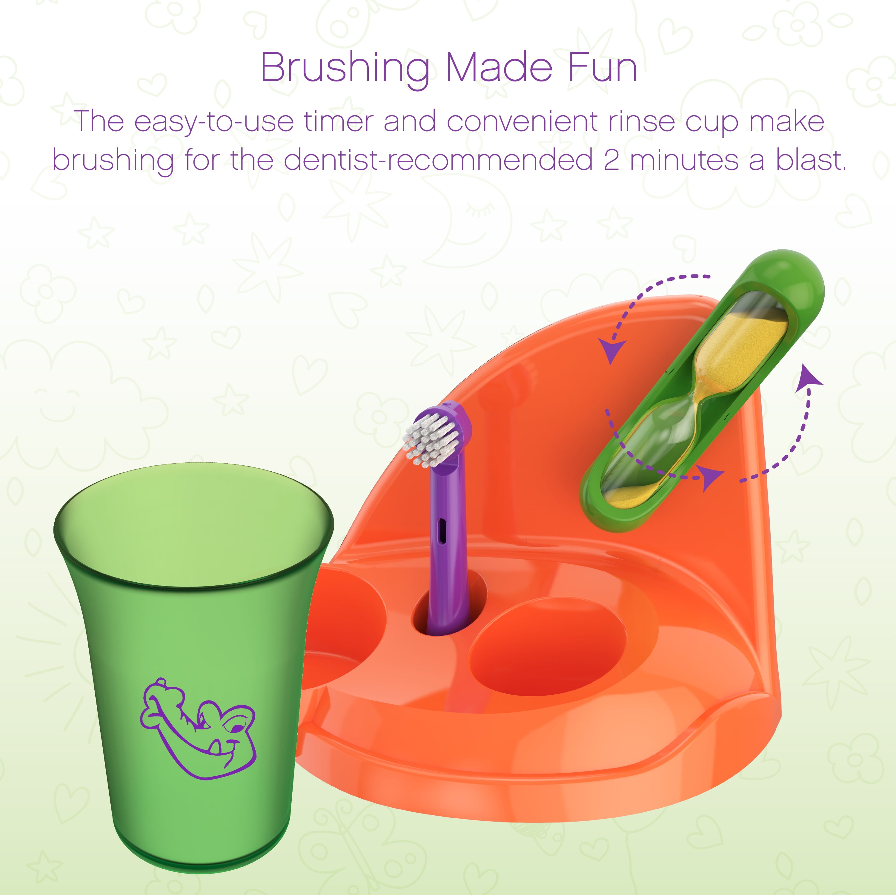 ディズニー35周年TOOTHBRUSH KIT Brush-Baby - Dinosaur KidzSonic Kids Electric Toothbrush, 3+