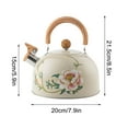 thumbnail image 3 of Vintage Enamel Tea Kettle, Whistling Tea Kettle for Stove Top, Floral Enamel on Steel Teakettle Teapot for Home Kitchen Camping Picnic, Gift for Wedding Housewarming, 3 of 7