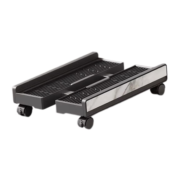 harper Computer Stand Holder Heavy Duty Sturdy Wide Adjustable Computer Riser Mobile PC Black Marble Grain