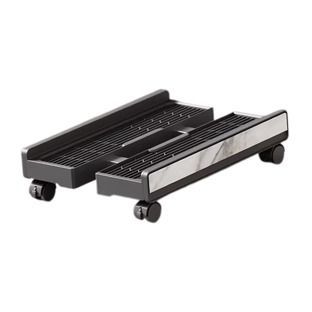 harper Computer Stand Holder Heavy Duty Sturdy Wide Adjustable Computer Riser Mobile PC Black Marble Grain