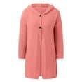 thumbnail image 5 of Cardigan Sweaters for Women 2025 Fall Winter Long Sleeve Button Knit Hoodie Sweater Oversized Long Cardigans Outerwear, 5 of 6