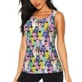 thumbnail image 1 of Fotbe Llamas Colorful Blusas Sin Mangas para Mujer – Estilo Casual, Corte Suelto, Slim-Fit, Cuello Redondo Deportivo, Tops de Verano para Gimnasio y Yoga-Small, 1 of 7