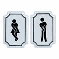 thumbnail image 3 of HomeRoots 484854 6.25 x 4.25 x 0.25 in. Black & White Metal People Bathroom Wall Decor - Set of 2, 3 of 3