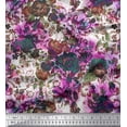 thumbnail image 1 of Soimoi Satin Silk Fabric Leaves & Rose Flower Fabric Prints by Yard 42 Inch Wide, 1 of 1