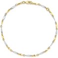 thumbnail image 4 of Gold 10K Two-tone Polished Fancy Link 1in ext. Anklet - 9" Bracelet, 4 of 7