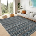 thumbnail image 2 of Hasoo Blue Area Rug 5' x 7' Rugs for Living Room Washable Rugs Modern Geometric Printed Braid Indoor Rug Soft Lightweight Carpet, 2 of 6