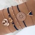 thumbnail image 1 of Boho Geometric Bracelet And Bangle Set For Women With Star Map Heart Charm Beads Chain Fashion Jewelry, 1 of 7