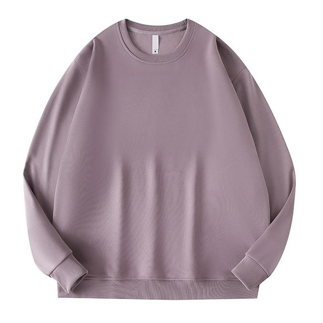 Ketyyh-chn99 Chandail à Col Rond Léger à Manches Longues pour Hommes Chandail à Col Rond pour Hommes à Manches Longues Décontracté Chaud en Laine Chandail Léger Violet Pâle,L